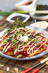 Okonomiyaki: Savory Japanese Pancake.