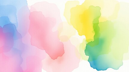 Obraz premium Abstract Watercolor Painting with Colorful Blots and Soft Pastel Tones