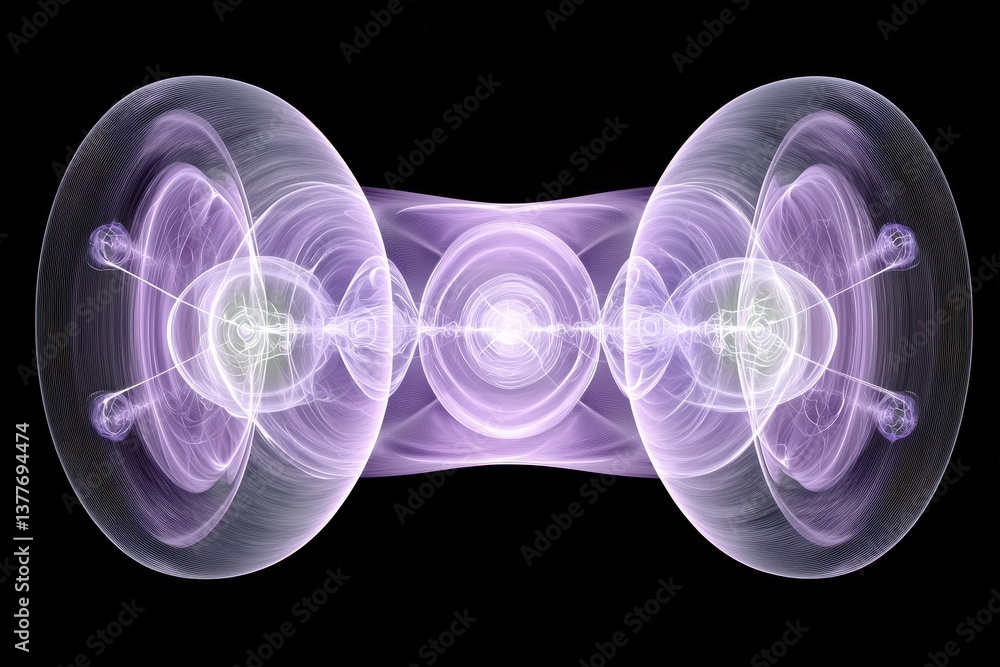 Poster abstract purple energy waves radiate from a central point, creating a mesmerizing visual effect agai