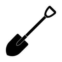 Shovel Icon Vector Illustration. Digging Garden Tool Outline Design