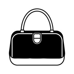 Handbag Icon Vector Illustration. Fashion Purse Accessory Silhouette