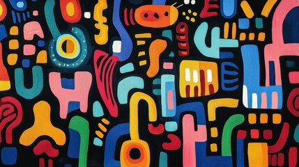 Colorful Abstract Geometric Design with Bold Shapes and Patterns