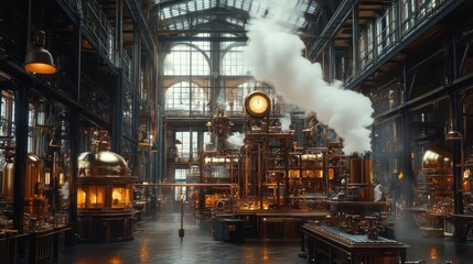 Steam-powered industrial interior