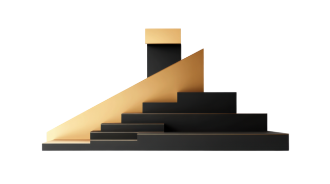 Modern podium stairs on transparent background