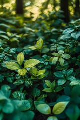 A dense forest filled with various green plants, suitable for use in environmental or nature-themed projects