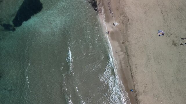 Prasonisi piękna plaża na wyspie Rodos w Grecji z drona