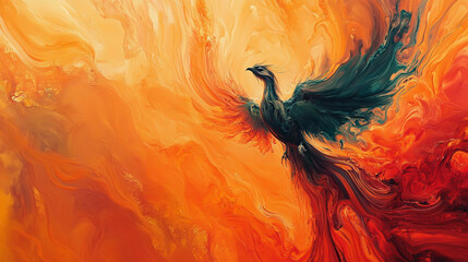 Like a phoenix rising from the ashes, its wings spread wide to conquer the skies, embodying a symbol of rebirth and unstoppable resilience