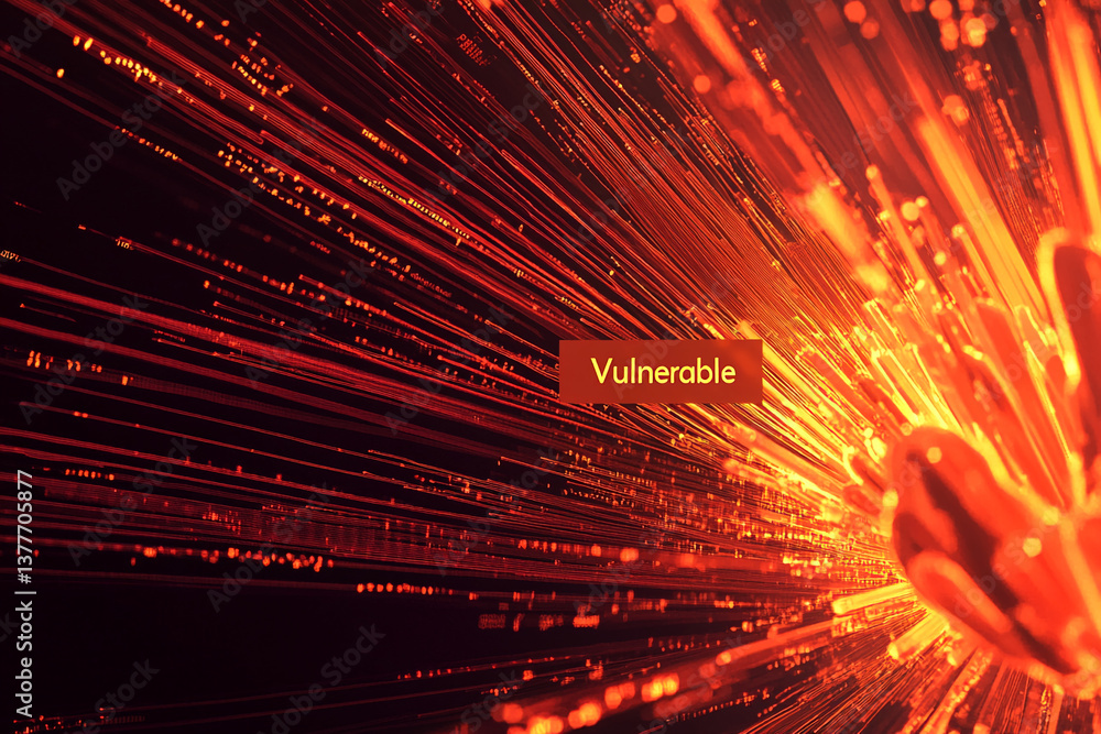 Poster abstract image of radiating orange lines on black background, creating a dynamic, energetic visual, 