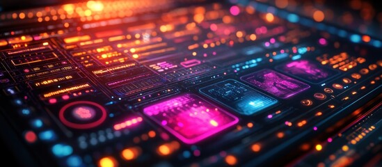 Obraz premium Futuristic Interface Panel with Data Display