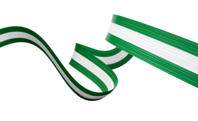 3d Flag Of Nigeria 3d Wavy Shiny Nigeria Ribbon Flag 3d Illustration