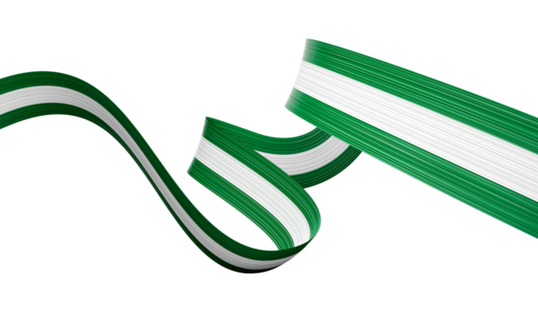 3d Flag Of Nigeria 3d Wavy Shiny Nigeria Ribbon Flag 3d Illustration