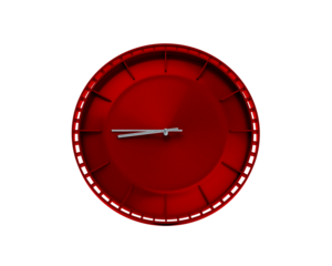 Modern Sleek Vibrant Red Wall Clock 08:45 Eight Forty Five 8:45 For Modern Interiors 3D Illustration