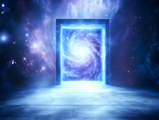 A futuristic portal in deep space.