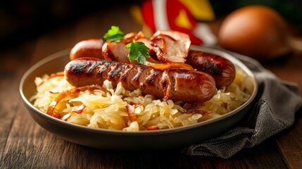 Traditional german cuisine exploring the culture of germany through flag-inspired dishes in a cozy environment