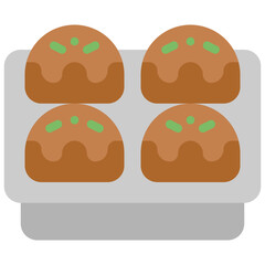 takoyaki flat icon