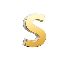 Naklejka premium Golden Capital Letter S Gleams With Sleek Modern Design Bold Font With Sharp Edges 3D Illustration