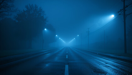 night road in the forest