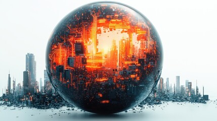 Bold silhouette of a rare earth oxide pellet emphasizing futuristic electronics