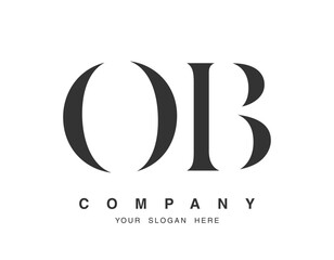 OB logo design. Initial letter o and b serif font style. Creative classic company name typography. Trendy logotype or identity.