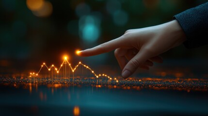 Conceptual Hand Interacting with Data Visualization Elements