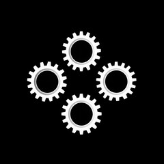 Three Interlocking Gears Symbolizing Teamwork and Collaboration in Business