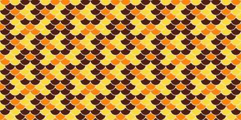 Vibrant retro geometric pattern in warm autumnal hues.  Perfect for backgrounds, textiles, or website design. This seamless, repeating design offers a nostalgic feel with modern appeal.