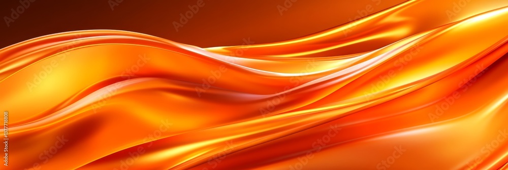 Poster abstract flowing orange wave vibrant, dynamic gradient background for modern design projects