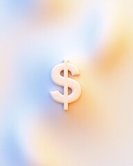 Symbol of currency displayed against a softly lit backdrop, representing finance and economic concepts in a minimalist style