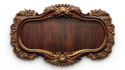 A decorative wooden framed sign on a solid white background