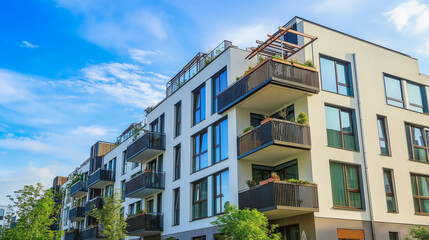 Colorful houses in the city of barcelona spain