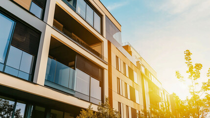 Modern office building in the sunny day