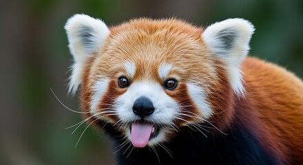 Fototapeta premium Red Panda Surprise AI Generated