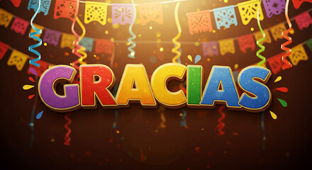Mexican Fiesta Style Gracias with Papel Picado