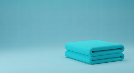 four towels on top of each other and one is green