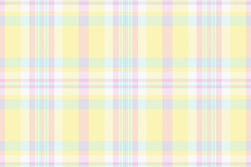 Delightful pastel plaid pattern in soft yellow, pink, and blue hues.  Perfect for backgrounds, textiles, or crafting projects.  Evokes feelings of spring, sweetness, and gentle femininity.