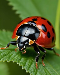 Fototapeta premium ladybug on a leaf