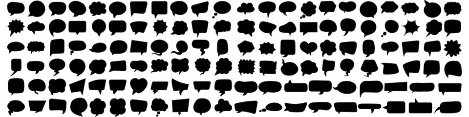 Speech bubble vector icon set. Chat illustration sign collection. Message symbol. Text bubble logo.