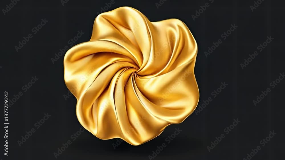 Poster stunning golden fabric swirl with intricate folds and shiny texture, elegant design that evokes soph