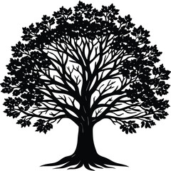 Tree Silhouette Vector – Minimalist Nature Illustration for Designs
