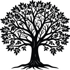 Fototapeta premium Tree Silhouette Vector – Minimalist Nature Illustration for Designs