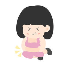 Cute fat woman holding her own fat on her belly