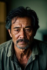 Obraz premium yellow flowers in a field next to a river and a house