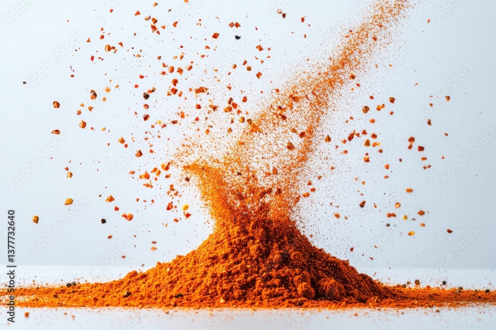 Poster Spices and vibrant colors create a dynamic explosion of flavor in a culinary setting showcasing ground seasoning