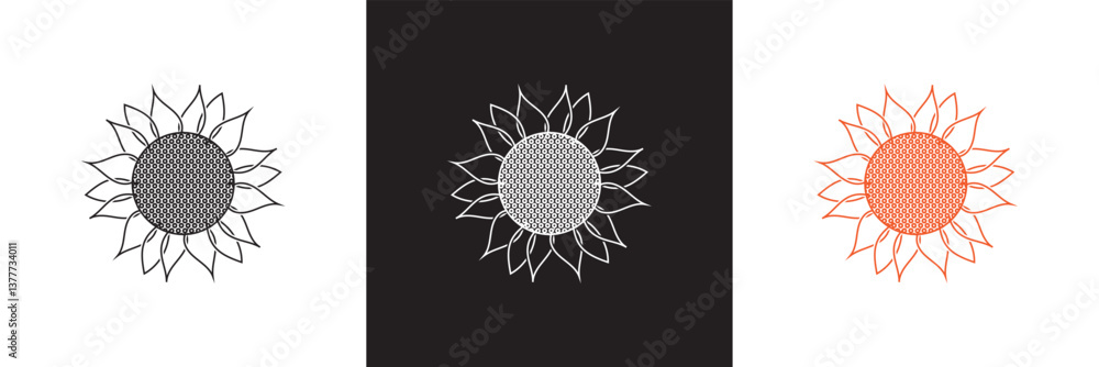 Poster sunflower icon. vector for websites, mobile interfaces, presentations, and visual branding. vector i