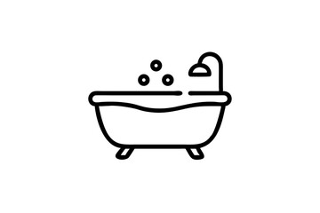 Bathtub icon, isolated on a transparent background