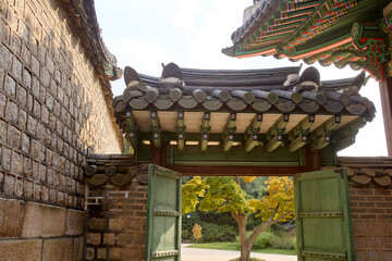Changdeokgung Palace and Secret Garden (Huwon), UNESCO Heritage Site, Seoul, Korea, Geunjeongjeon Hall in Gyeongbokgung Palace,  South Korea, 한국 서울 경복궁 근정전 정면 사진 서울 창덕궁 인정전과 후원 (비원) 유네스코 세계문화유산
