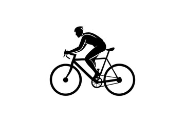 Obraz premium A cyclist icon, isolated on a transparent background 