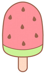 Cute Watermelon Popsicle Summer Element
