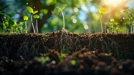 photograph of Behold wondrous interplay of soil and microorganisms where soil reigns supreme as a vibrant and ever-evolving ecosystem