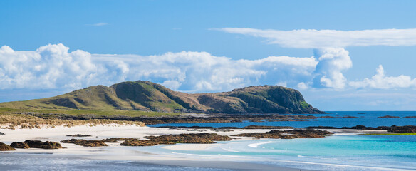 Beinn Ceann a' Mhara headland, seen from The Maze beach, Isle of Tiree, Inner Hebrides, Scotland
